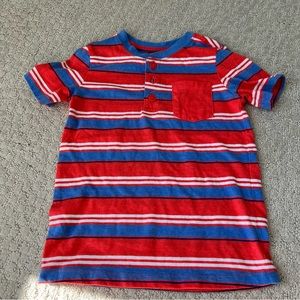 Boys Short Sleeved Striped Henley